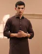 BROWN BLENDED KAMEEZ SHALWAR