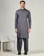 STONE GREY BLENDED KAMEEZ SHALWAR